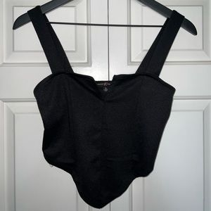 Black v-crop top